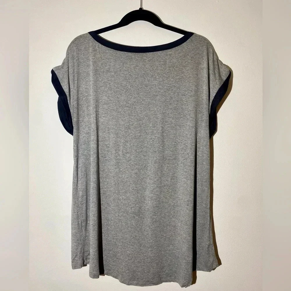 Gray and Black Women's Top